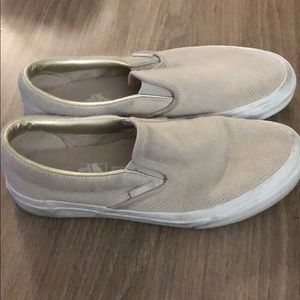 Beige Vans Slip Ons